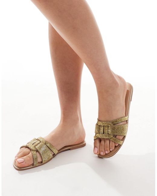 New Look Brown – verzierte e sandalen mit überkreuzten riemen