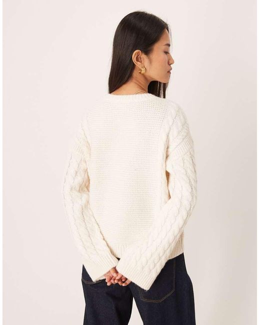 Vila Natural Chunky Cable Knitted Jumper