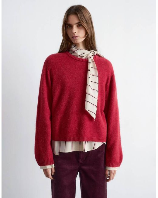& Other Stories Red Supersoft Alpaca And Wool Sweater With Wide Sleeves
