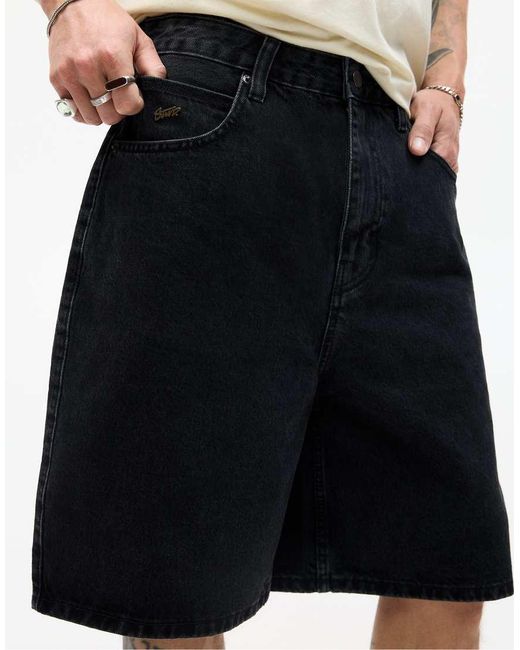 Pantaloncini Di Jeans Neri di Pull&Bear in Blue da Uomo
