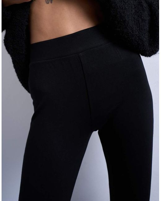 TOPSHOP Black Full Length Heavyweight leggings