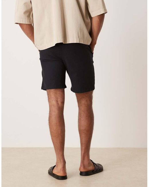SELECTED Natural Linen Blend Shorts for men