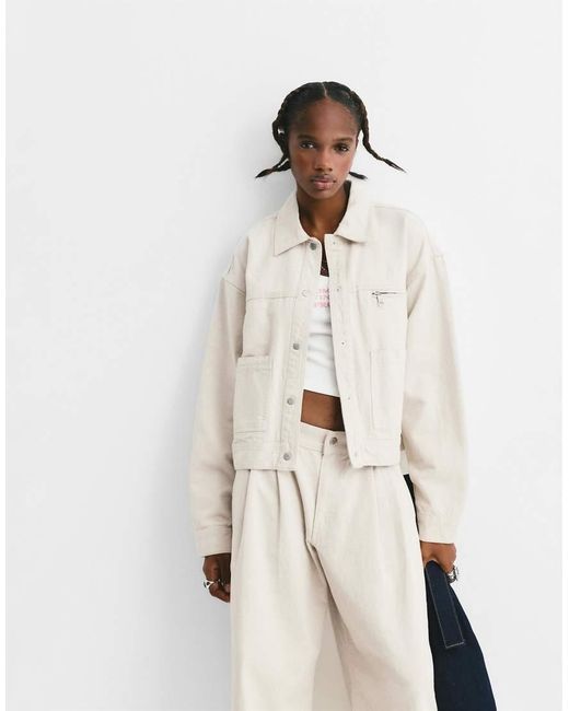 Giacca Color Sabbia di Pull&Bear in Natural