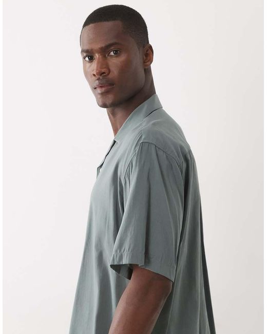 SELECTED Gray Short Sleeve Shirt for men