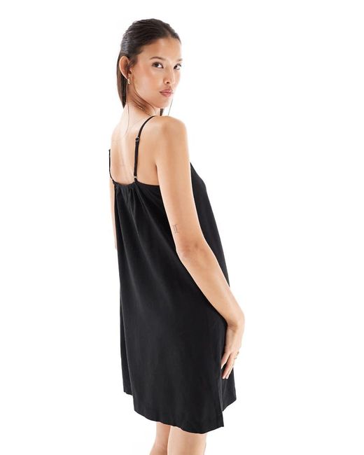 JJXX Black Linen Blend Mini Dress