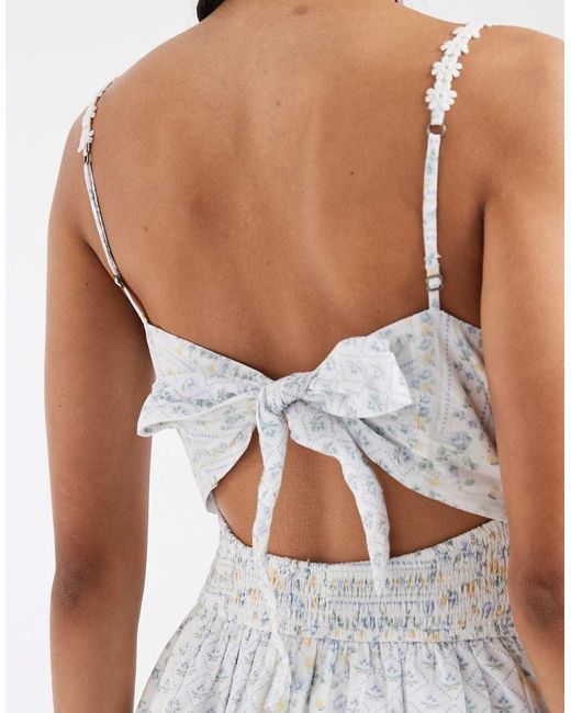 Hollister White V Neck Button Through Mini Dress