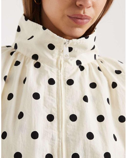 ASOS White Oversized Bubble Hem Track Jacket