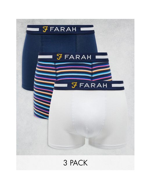 Farah Blue 3 Pack Boxers for men