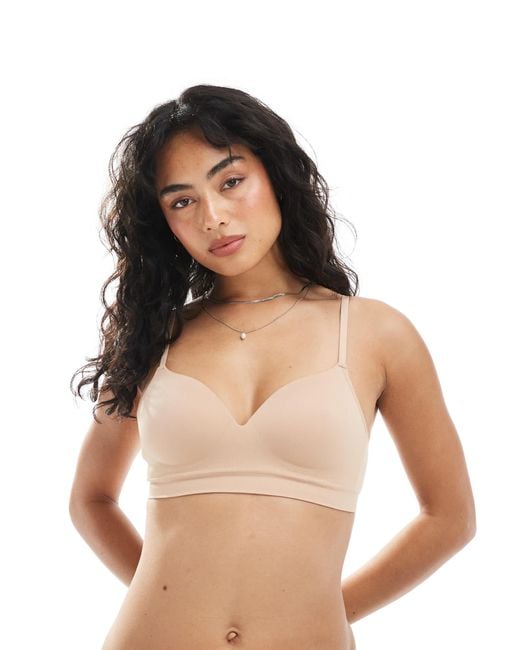 Lindex White Flora Seamless Bra