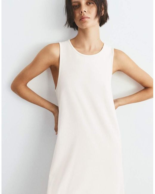 Pull&Bear White Long T-shirt Dress