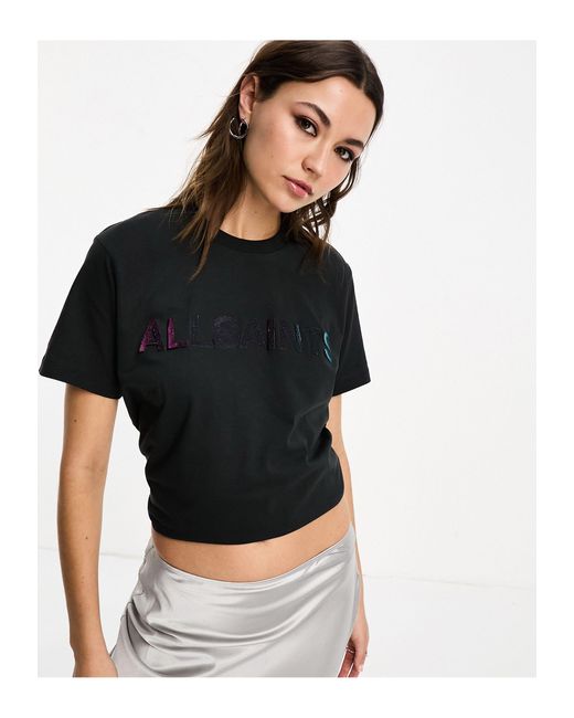AllSaints Black Shadow Logo Boyfriend T-shirt