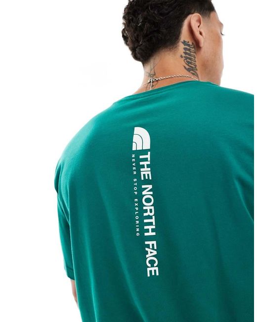 The North Face Green Vertical Nse Logo Backprint Oversized T-Shirt