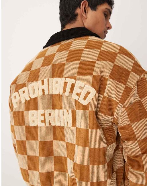 Prohibited Blue Checked Bomber Jacket for men