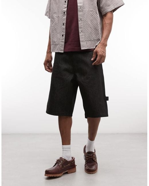 Xlarge Black Cut Out Xl baggy Denim Jorts for men