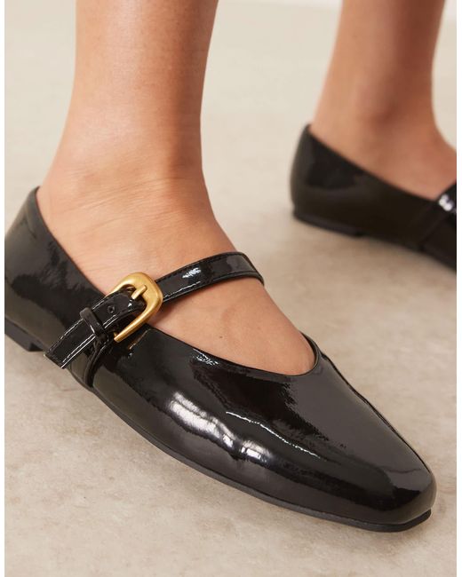 ASOS Brown – leah – ballerinas mit mary-jane-design