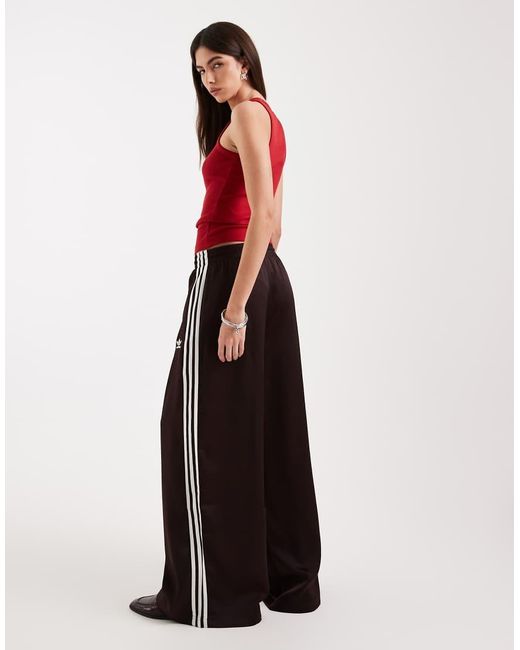 Adidas Originals White Satin Wide Leg Trackies