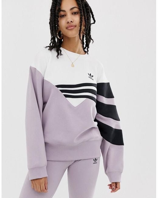 Regeneratie Lokken twintig adidas Originals Linear Sweater In Lilac And Black in Purple | Lyst  Australia