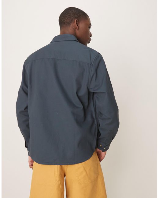ASOS – e baumwoll-hemdjacke in Blue für Herren