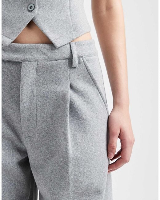 ASOS Gray Brushed Barrel Leg Tailored Pants