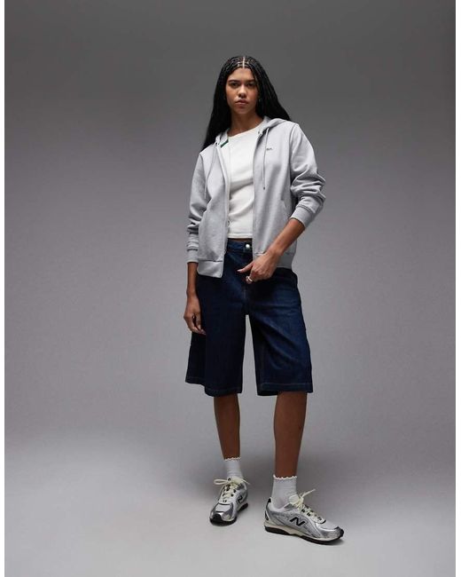Lacoste Gray Logo Zip Through Hoodie