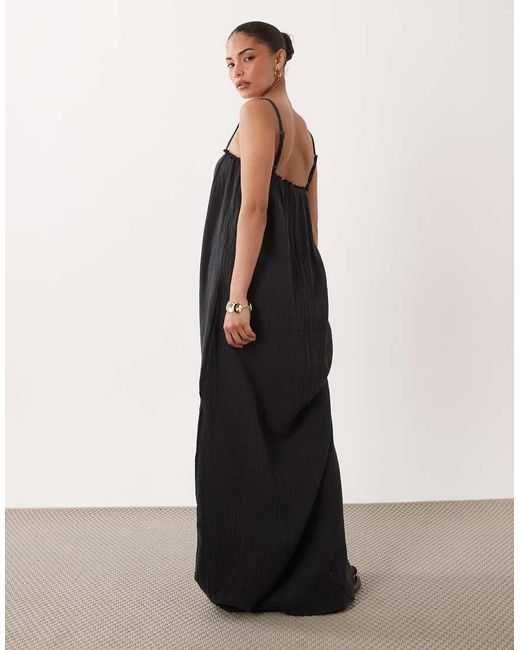 JDY Petite Black Cheesecloth Sleeveless Maxi Dress