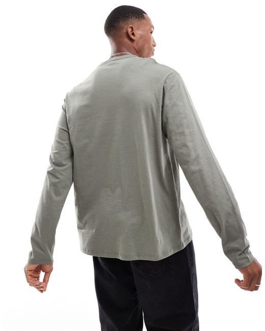 T-shirt long décontracté - kaki ASOS pour homme en coloris Gray
