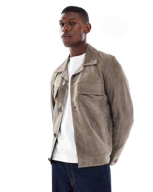 Only & Sons Gray Suede Jacket for men