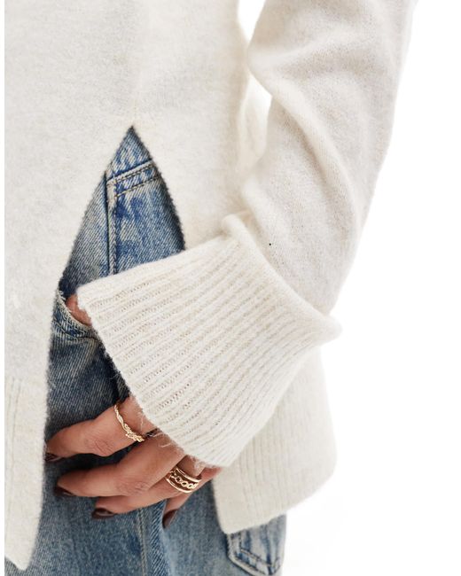 Vero Moda White – weicher longline-pullover