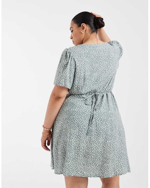 Vero Moda Blue Button Through Mini Skater Dress