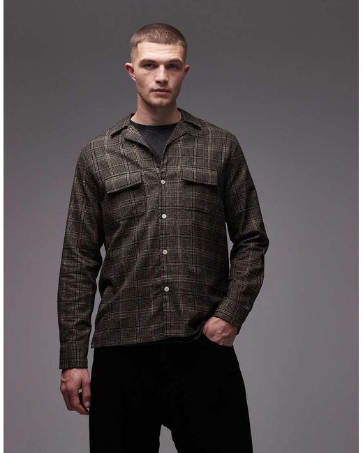 AllSaints Gray Saru Check Shirt for men