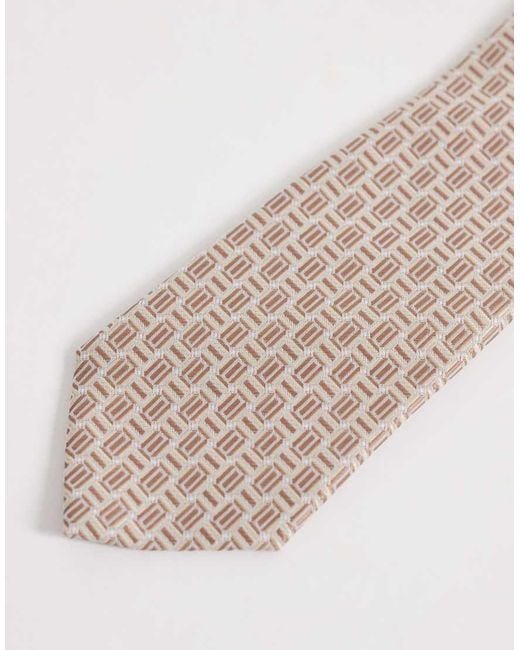 ASOS White Vintage Geometric Tie for men
