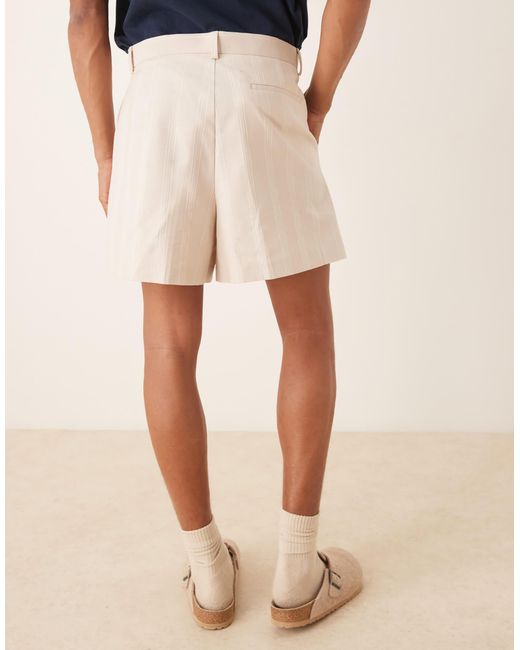 ASOS Blue Smart Wide Linen Blend Shorts for men