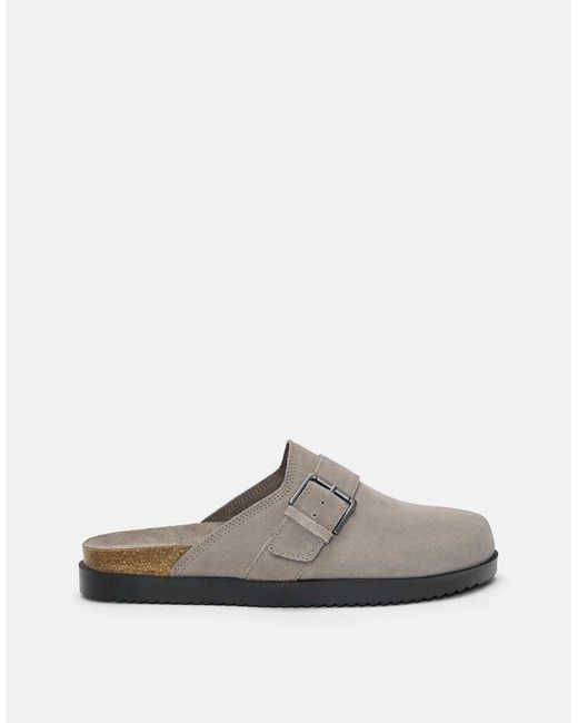 Pull&Bear – leder-clogs in White für Herren