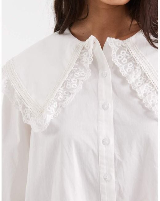 Miss Selfridge White Lace Collar Blouse