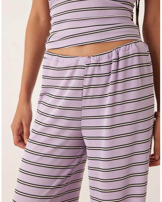 Pantalon large d'ensemble à rayures - lilas ASOS en coloris Pink