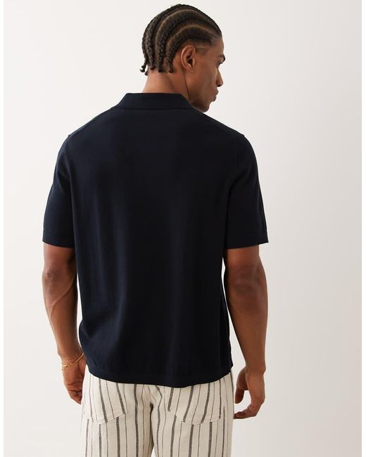ARKET Black Pure Cotton Short Sleeve Polo Shirt for men