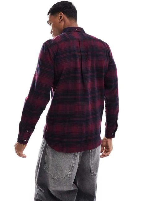 French Connection Blue French Connection Long Sleeve Check Flannel Shirt for men