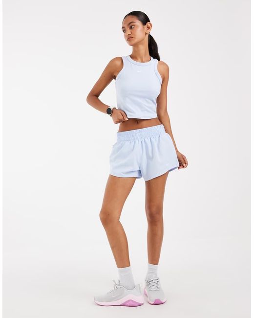 Nike Blue One Dri-Fit Mid Rise 3 Inch Shorts