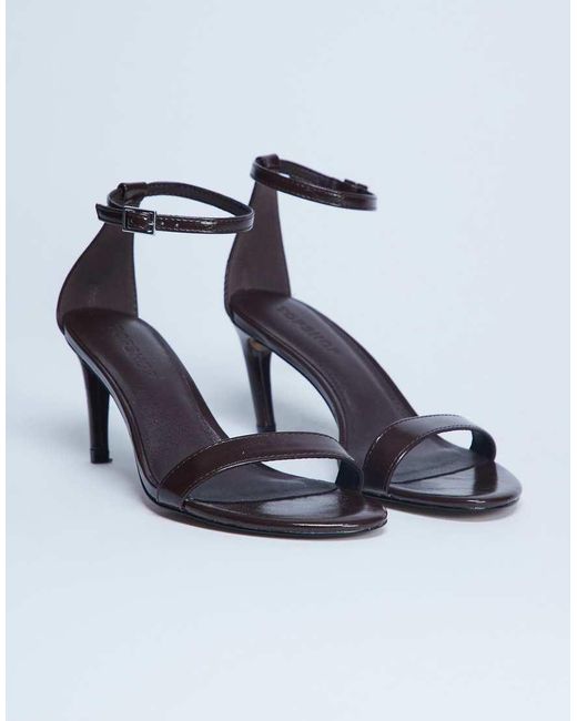 TOPSHOP Blue Isabelle 2 Part Banana Heel Sandal
