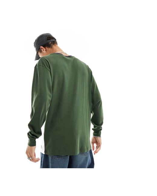 Reclaimed (vintage) – langärmliges shirt mit streifen in Green für Herren