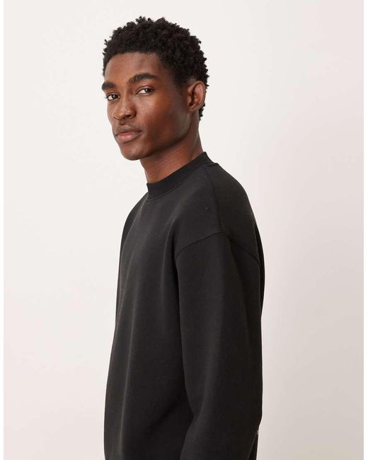 ASOS Black Relaxed Fit Sweatshirt With Souvenir Print for men