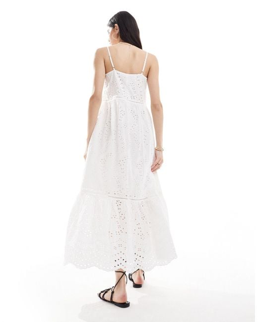 Y.A.S White Broderie Maxi Cami Dress