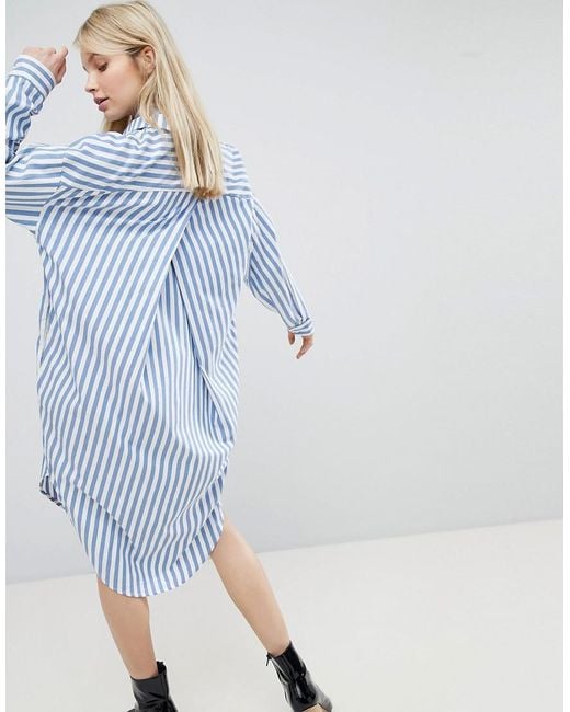 open lace back dress Stripe Knit Oversized Tee Dress