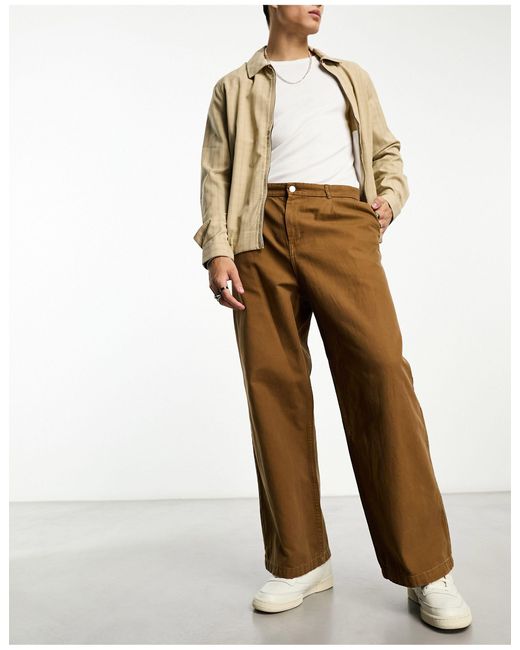 Nikolas - pantalon ample - marron délavé Weekday pour homme en coloris  Blanc | Lyst