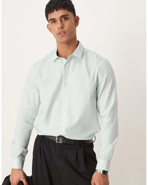 Camicia Elegante Regular Fit di ASOS in White da Uomo