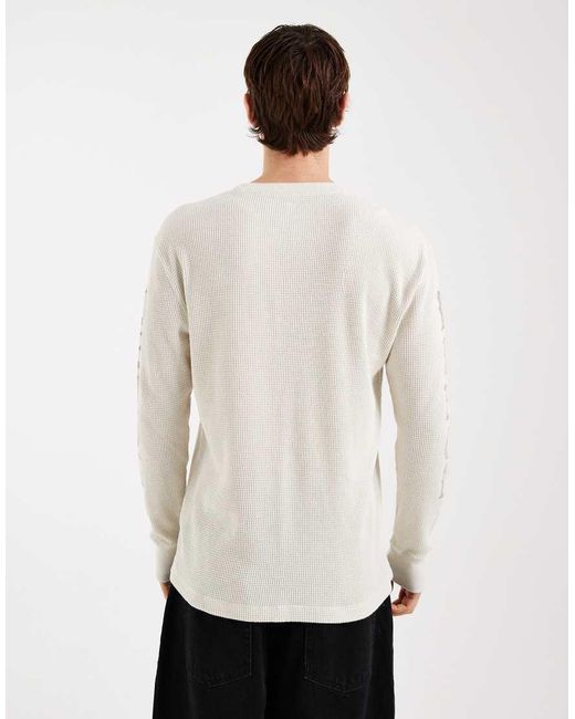 Hollister White Long Sleeve Thermal Graphic Top for men