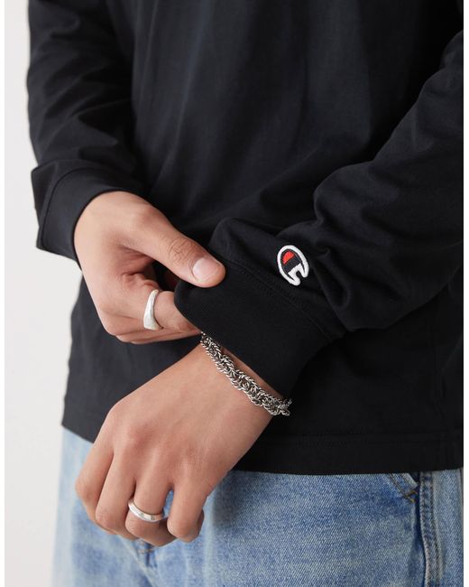 Champion – langärmliges t-shirt in Black für Herren