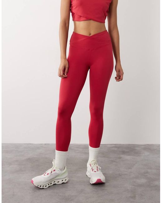 Sweaty Betty Red All Day 7/8 Wrap Waist Leggings