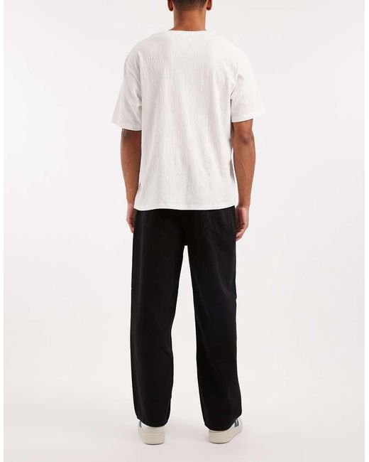 Only & Sons White Fade Loose Fit Jeans for men