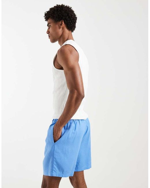 South Beach Blue Light Weight Shorts for men
